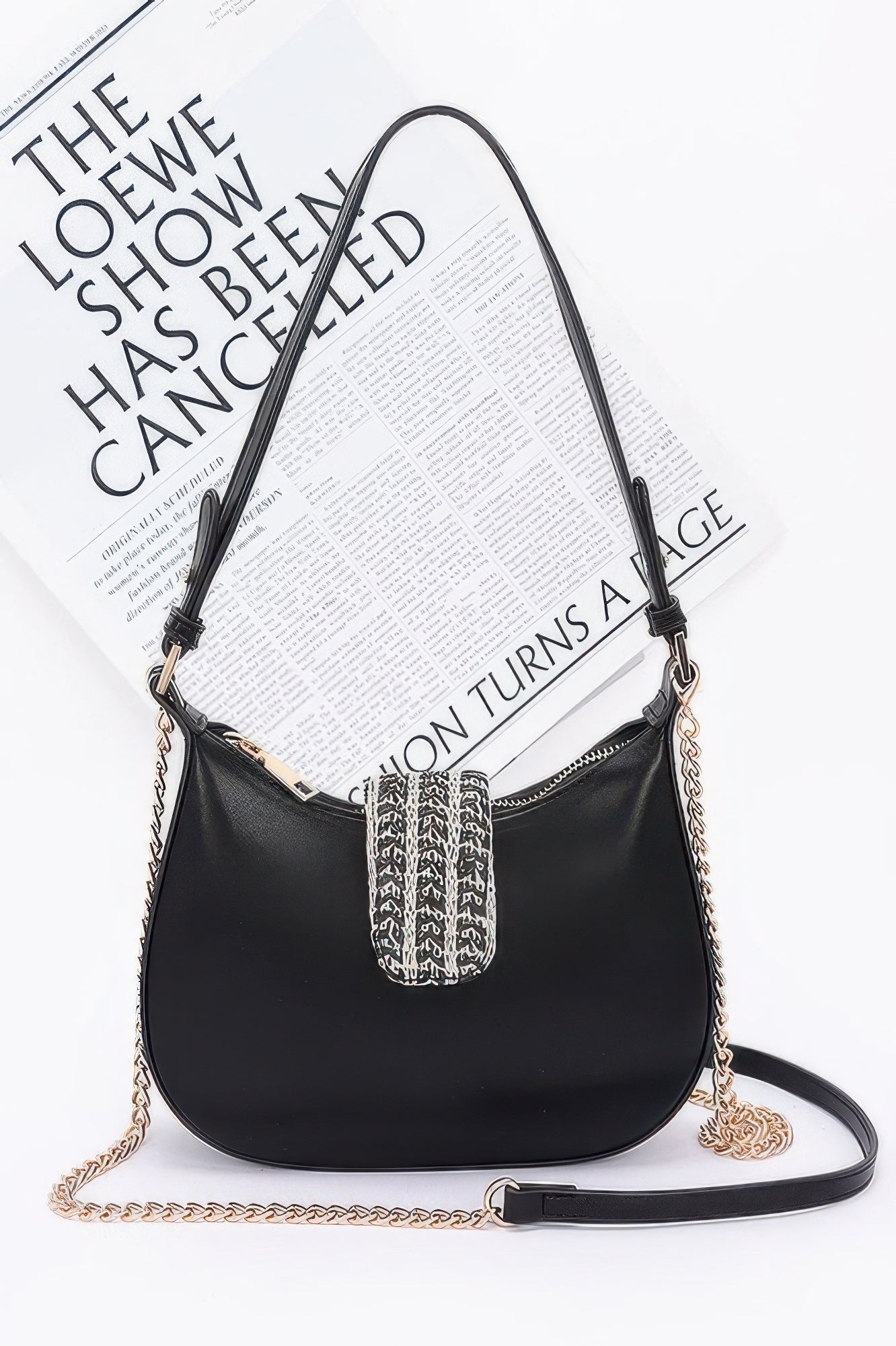 Faux Leather Hobo Bag