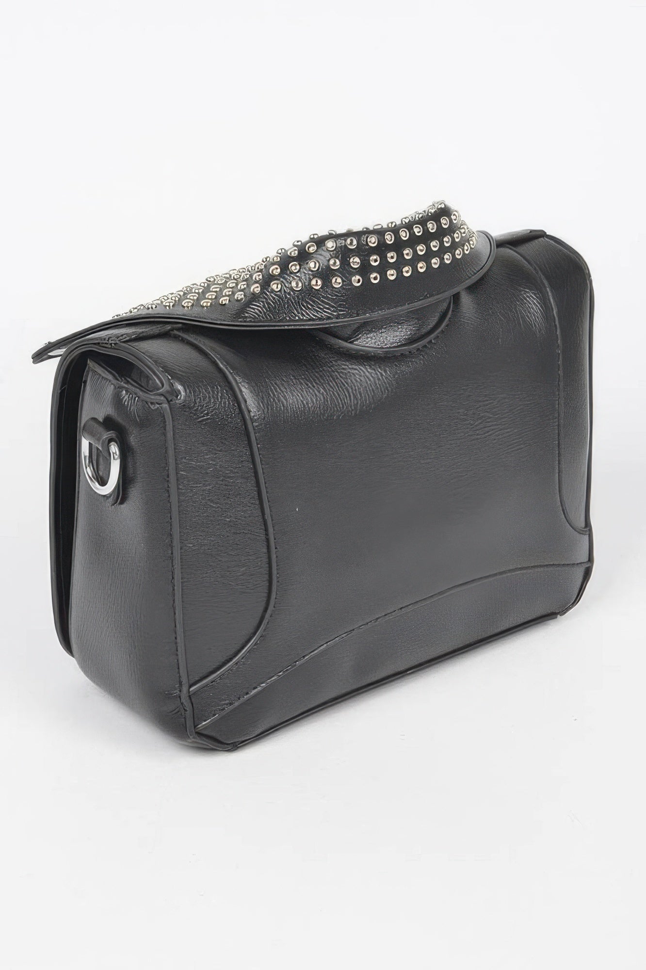 Faux Leather Metal Studded Jacket Clutch