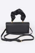 Simple Flap Clutch W/wrinkled Handle