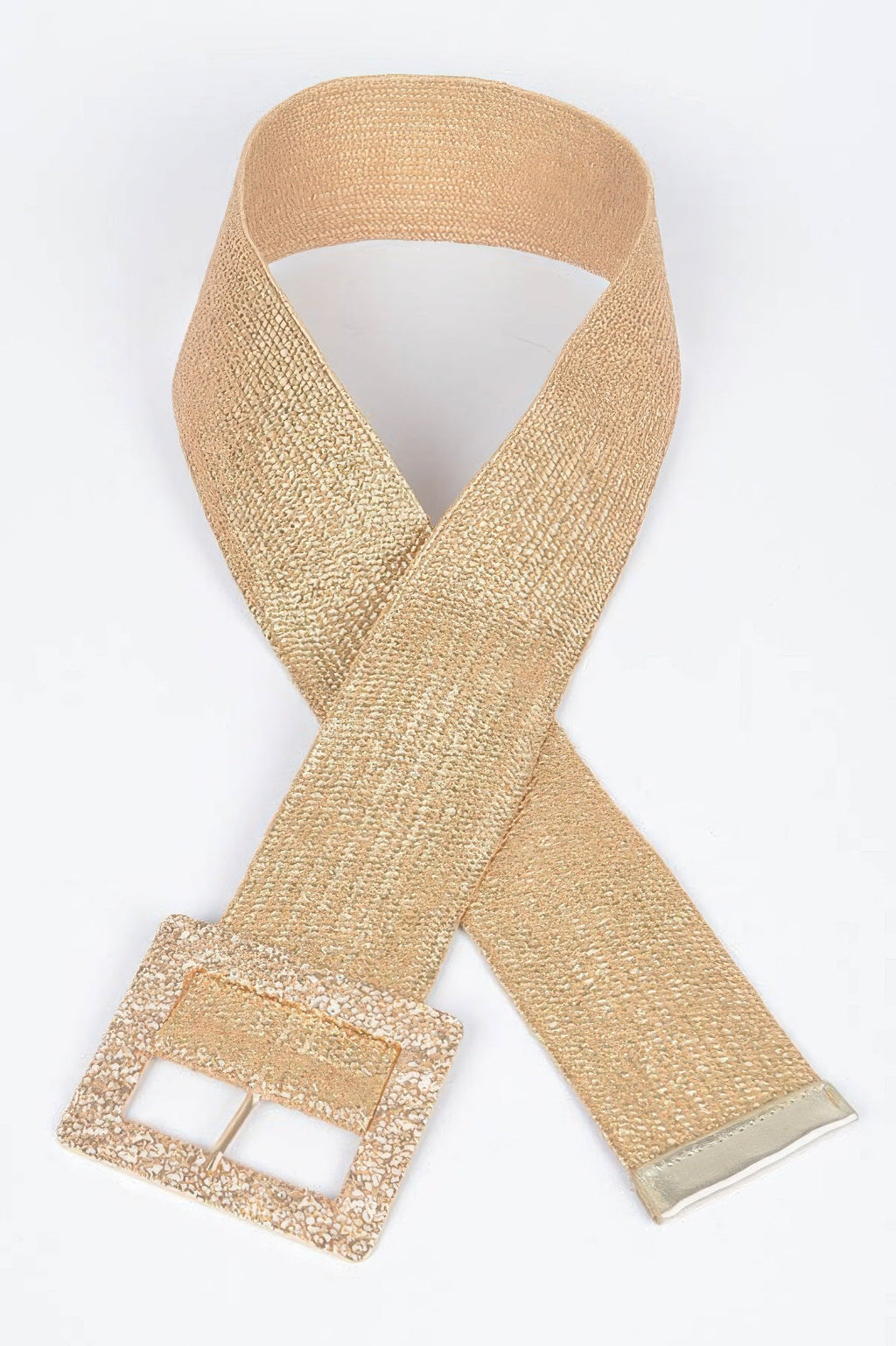 Wide Metal Buckle Clear Belt