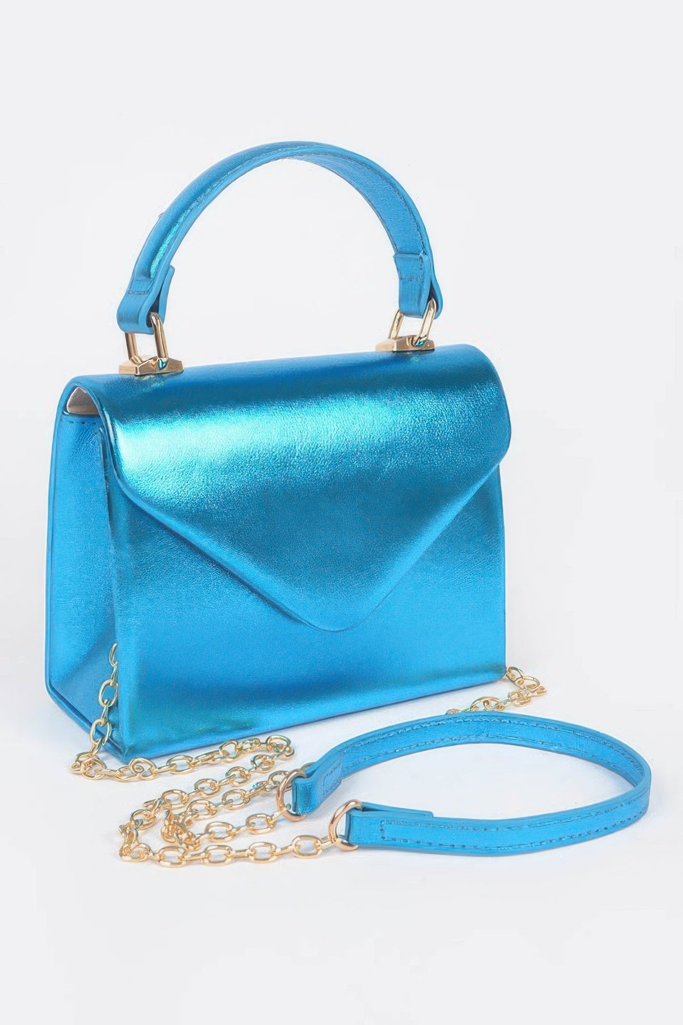 Metallic Top Handle Clutch