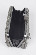 Rhinestone Fringe Hard Clutch