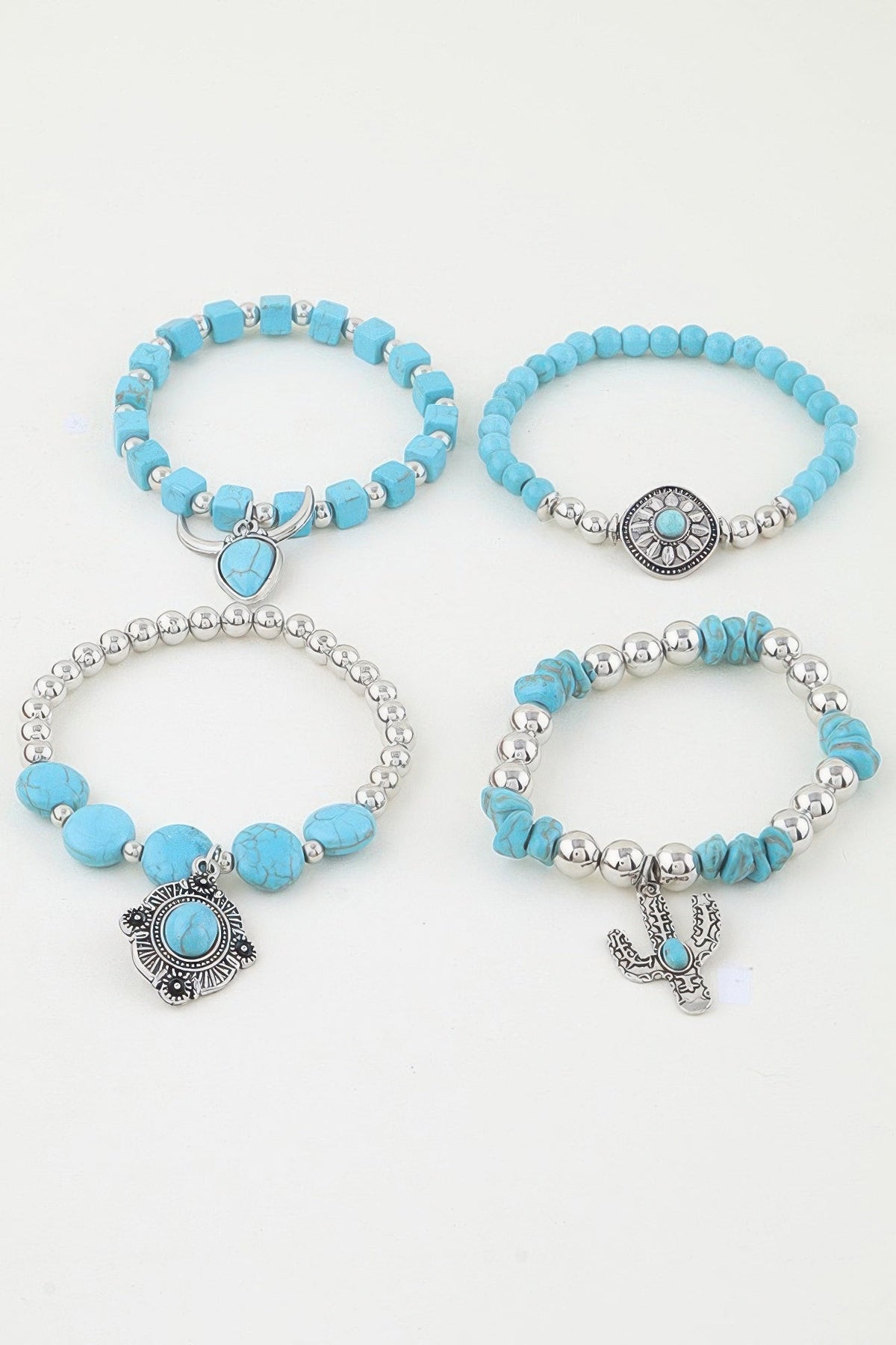 Multi Antique Charm Beaded Bracelet