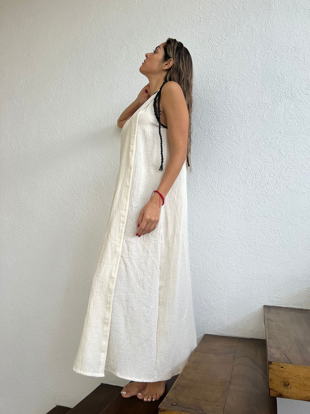 Handmade Boho One-Shoulder Maxi Beach Dress "GRECIA", by ALLE BOHO