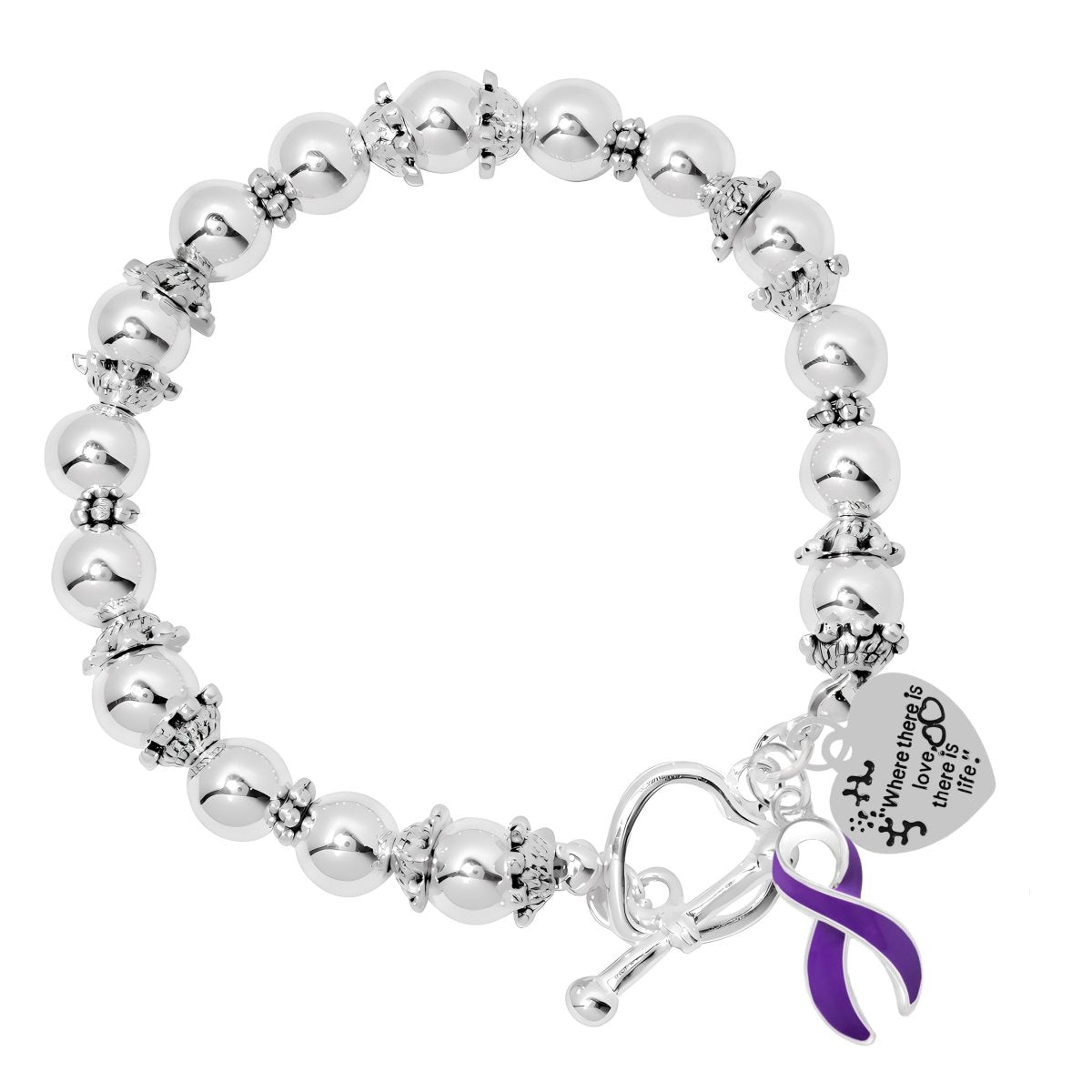 Where There is Love Alzheimer's Ribbon Bracelets