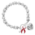 Where There is Love Burgundy Ribbon Bracelets