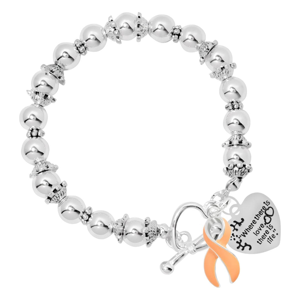 Where There is Love Peach Ribbon Bracelets