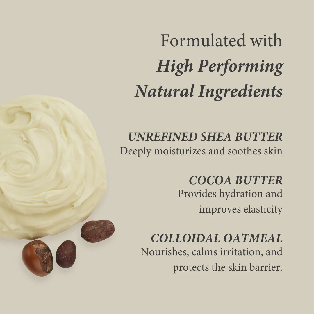 Whipped Shea Body Butter with Colloidal Oatmeal for Dry and Sensitive Skin - WARM WEATHER WARNING