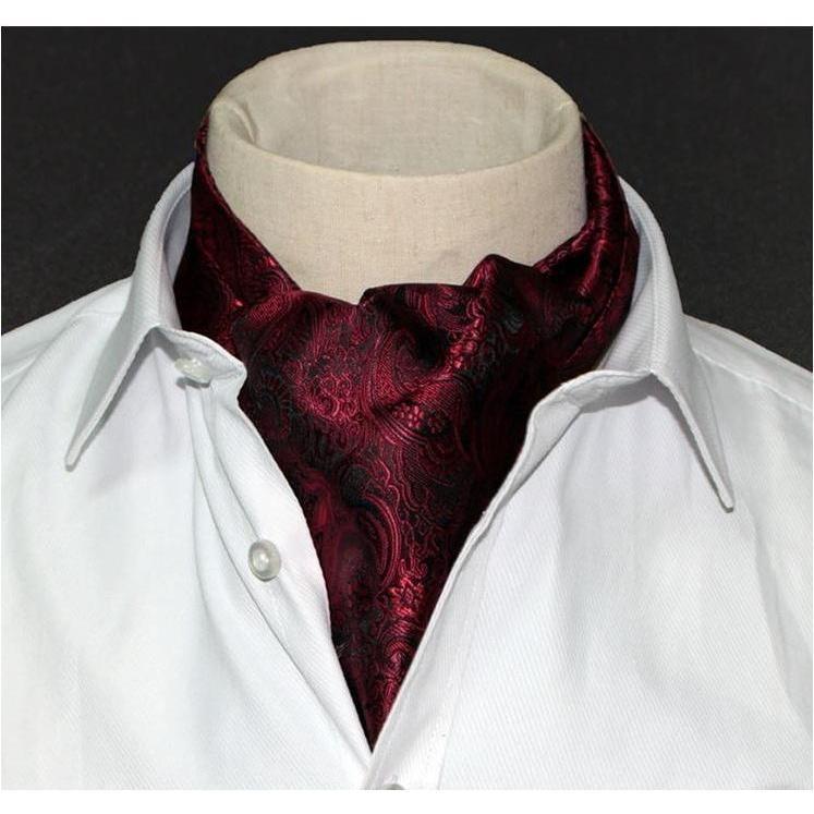 Wine Red Paisley Gentleman Collection Ascot/Cravat Tie