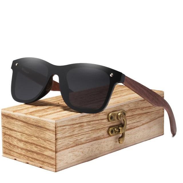 Wooden Walnut Polarized Mirror Lens Sunglasses Collection - 5 Colors