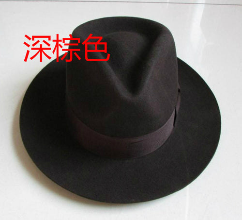 Wool Fedora Hat Unisex Felt Fedoras Hats Adult Fashion Trilby Hats