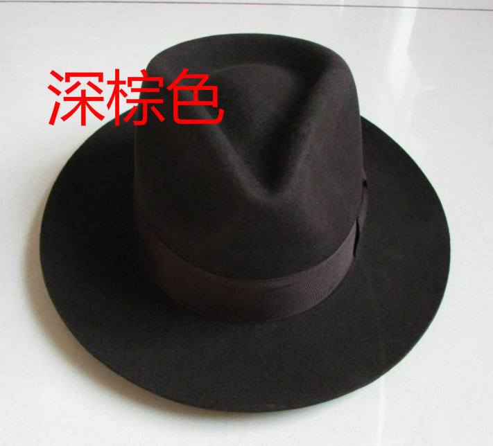 Wool Fedora Hat Unisex Felt Fedoras Hats Adult Fashion Trilby Hats