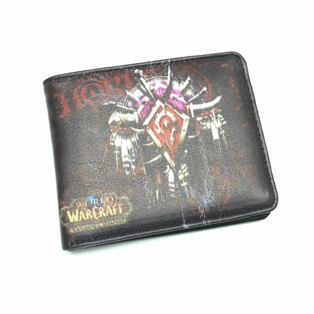 World of Warcraft Wallets Leather Slim Small Wallet WOW Alliance Horde Flag Purse Cool Movie Game Wallet
