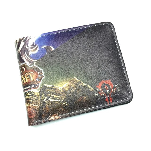 World of Warcraft Wallets Leather Slim Small Wallet WOW Alliance Horde Flag Purse Cool Movie Game Wallet