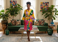 ABEILLE CREATIONS- Zuri Design- Women’s Satin-Feel Kimono Robe (Short)