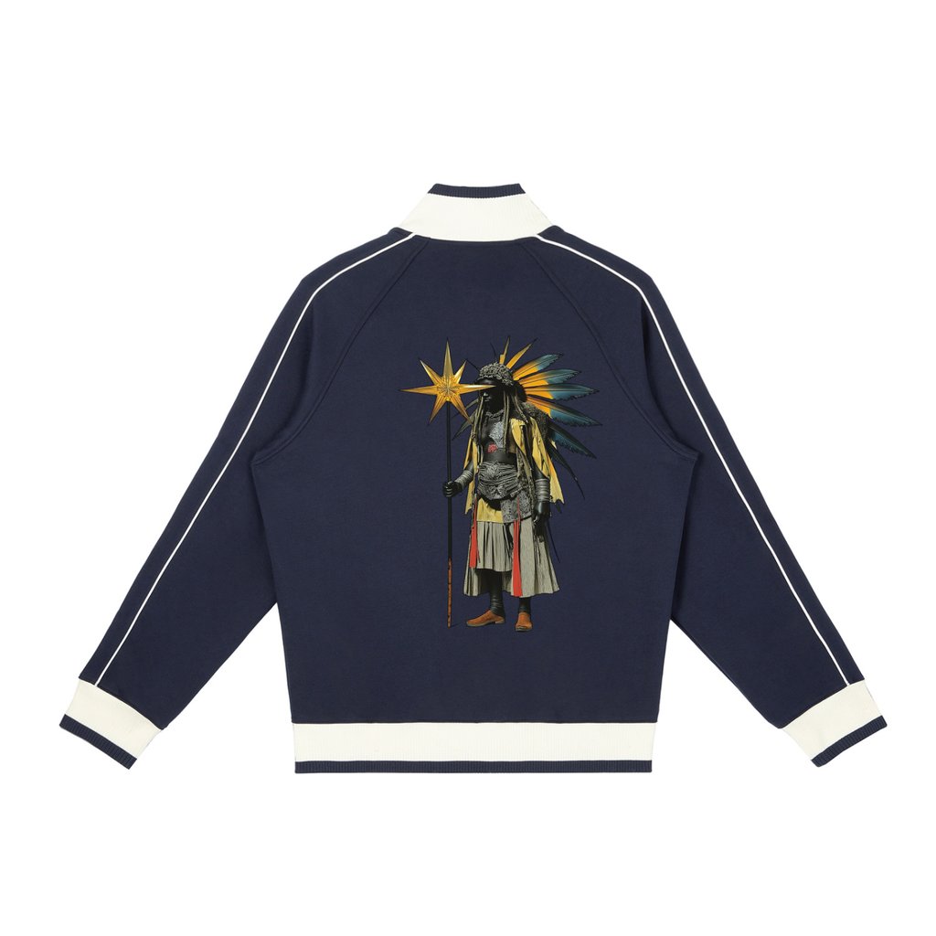 AmaruKhan Hebrews Color Block Raglan Sleeve Zip Track Jacket