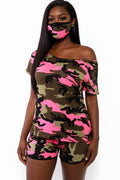 Neon Pink Camo Set