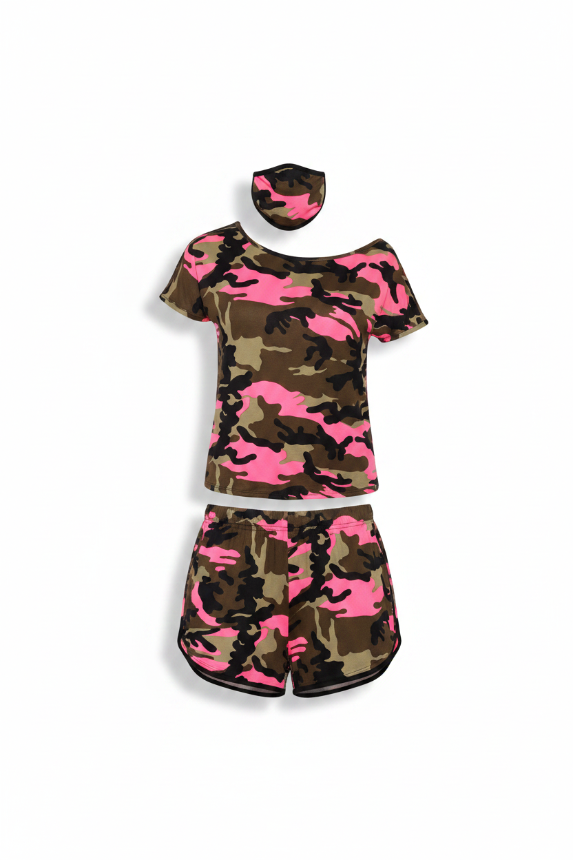 Neon Pink Camo Set