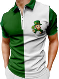 Men's Full Size Color Block Short Sleeve Polo Plus Size