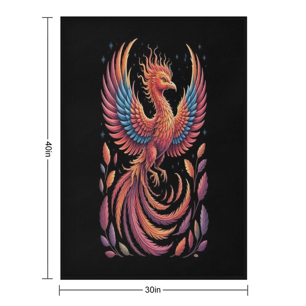 Fire Phoenix Bird Phoenix Reborn Firebird Phoenix Throw Blanket