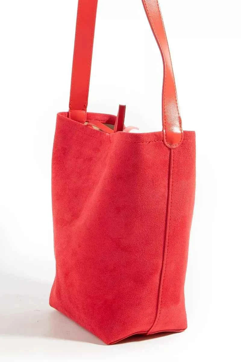 Fame Bucket Pouch Faux Suede Tote Bag Holiday Bag