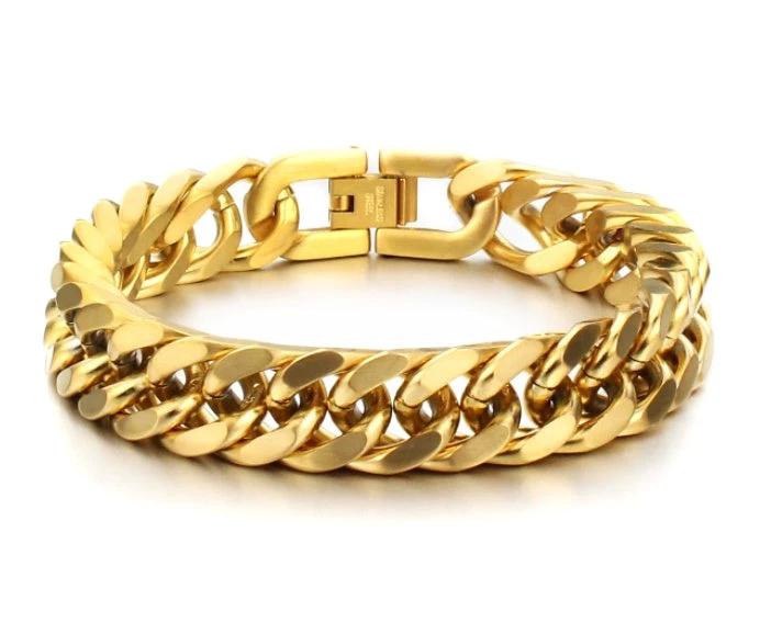 Titanium Steel Double Buckle Bracelet For Men