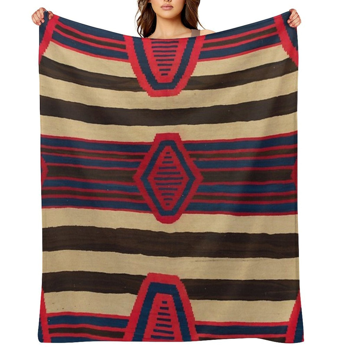 Indigenous Designs I  Chief's Blanket  Navajo Weavings Throw Blanket