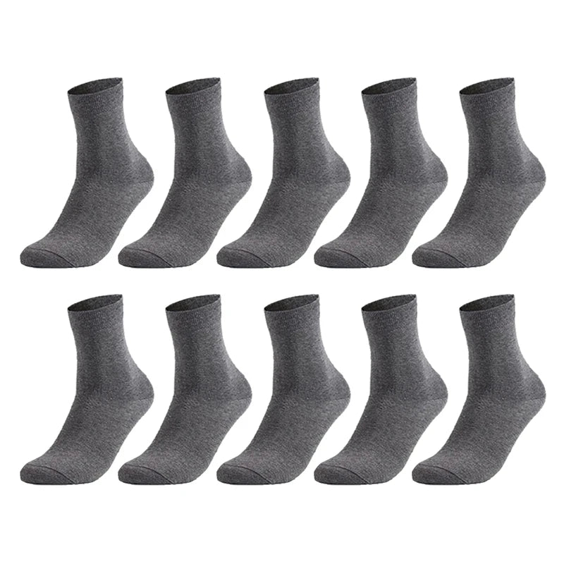 10 Pairs Men'S Cotton Socks New Style Black Business Men Socks Soft Breathable Summer Winter for Male Socks plus Size 38-47