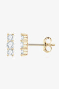 Heartbeat Rhythm Moissanite Stud Earrings – Modern Minimalist Design in 925 Sterling Silver See size chart under “more details”