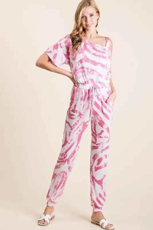 BiBi Zebra Print French Terry Stylish Two-Piece Set