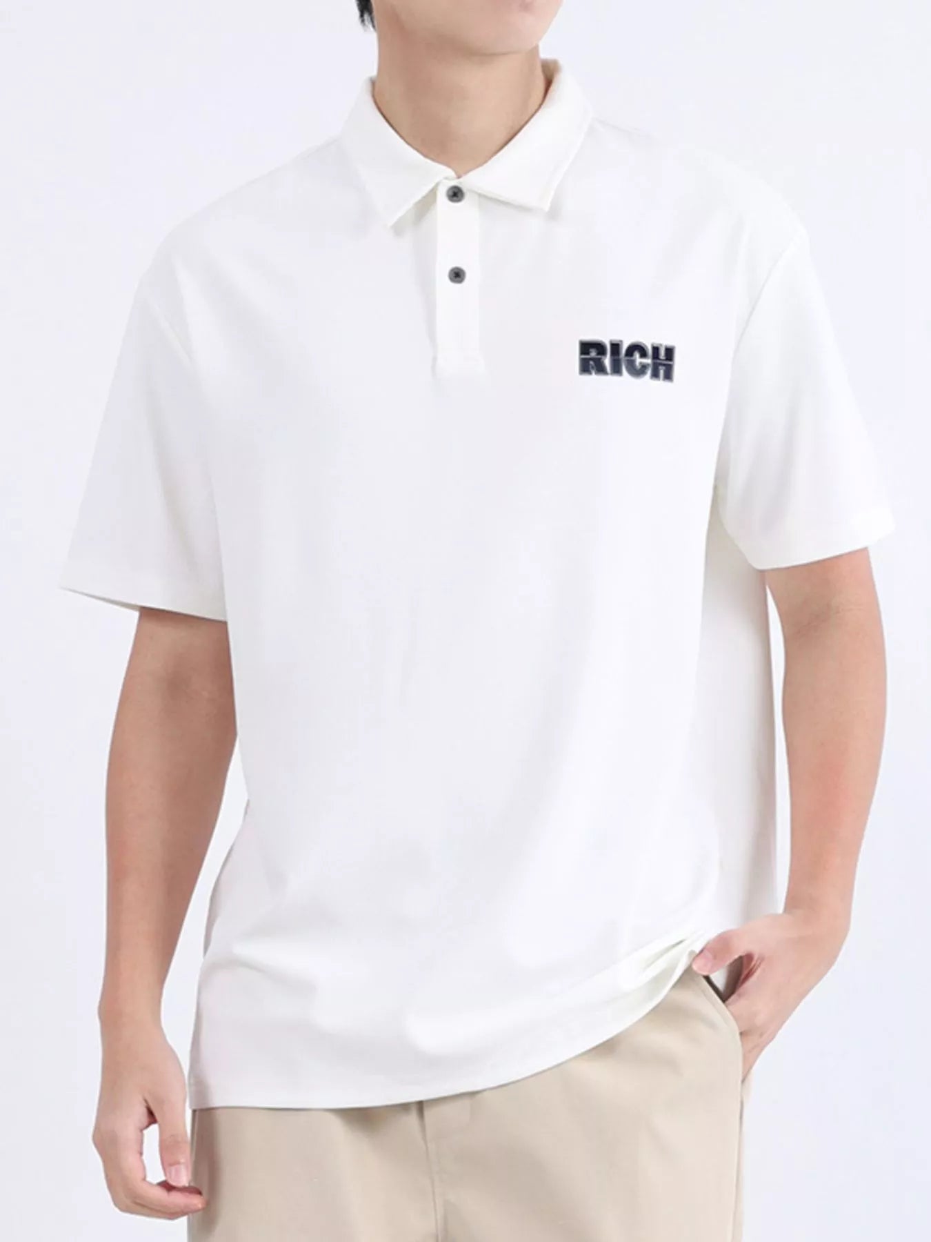 Men's Plus Size Button Detail Short Sleeve Polo