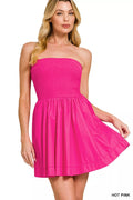 Zenana Knit Tube Top Flare Mini Dress