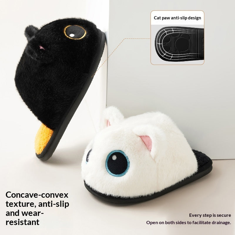 Cozy Cat Slippers with Fleece Lining - Warm Indoor House Shoes for Women & Men