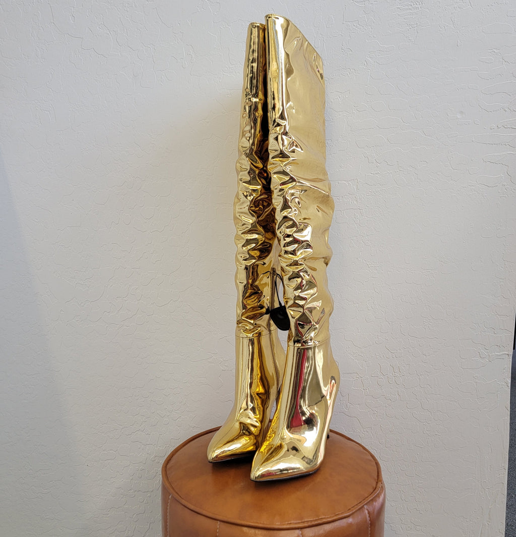INC Gold Boots Sz 7.5