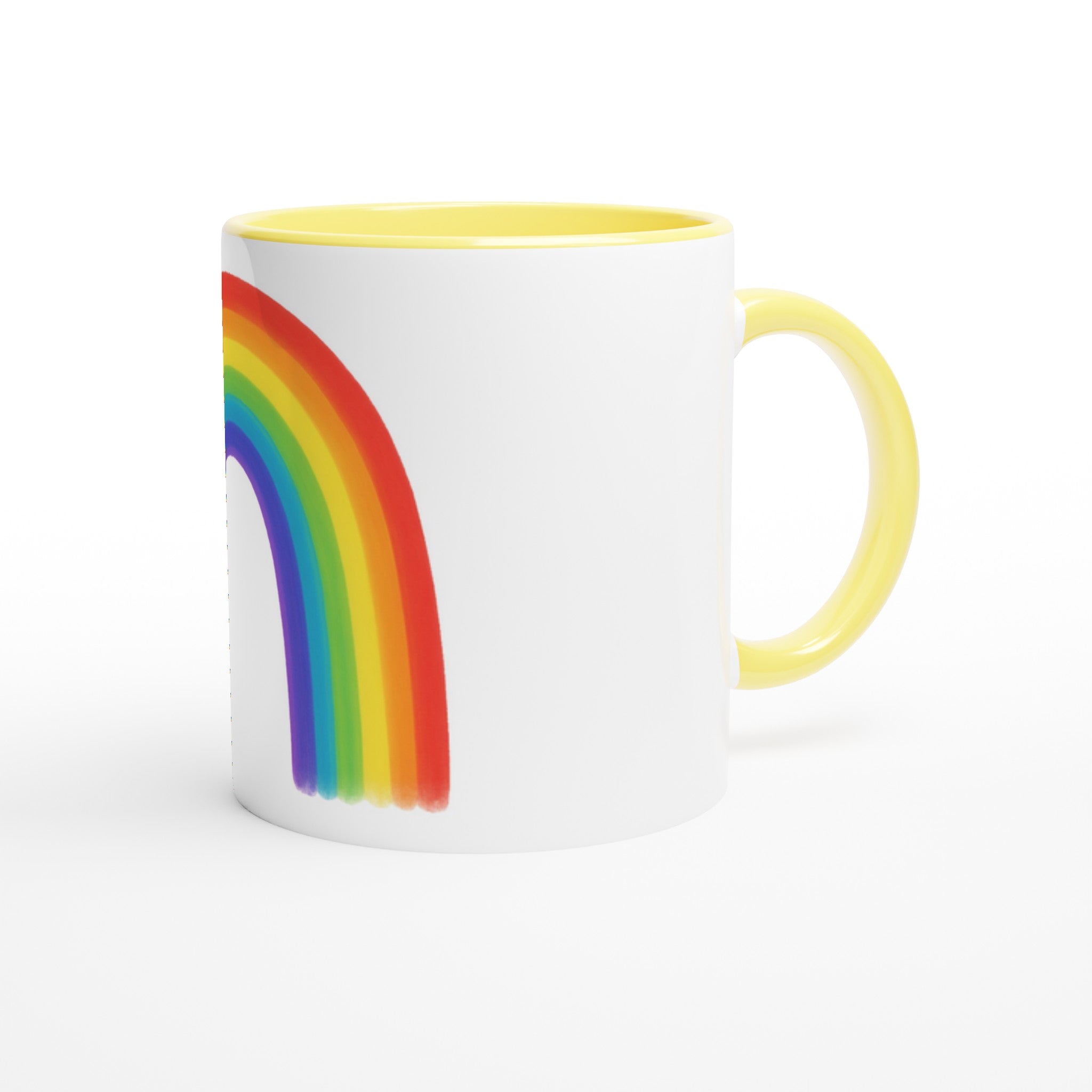 Classic Rainbow White 11oz Ceramic Mug with Color Inside
