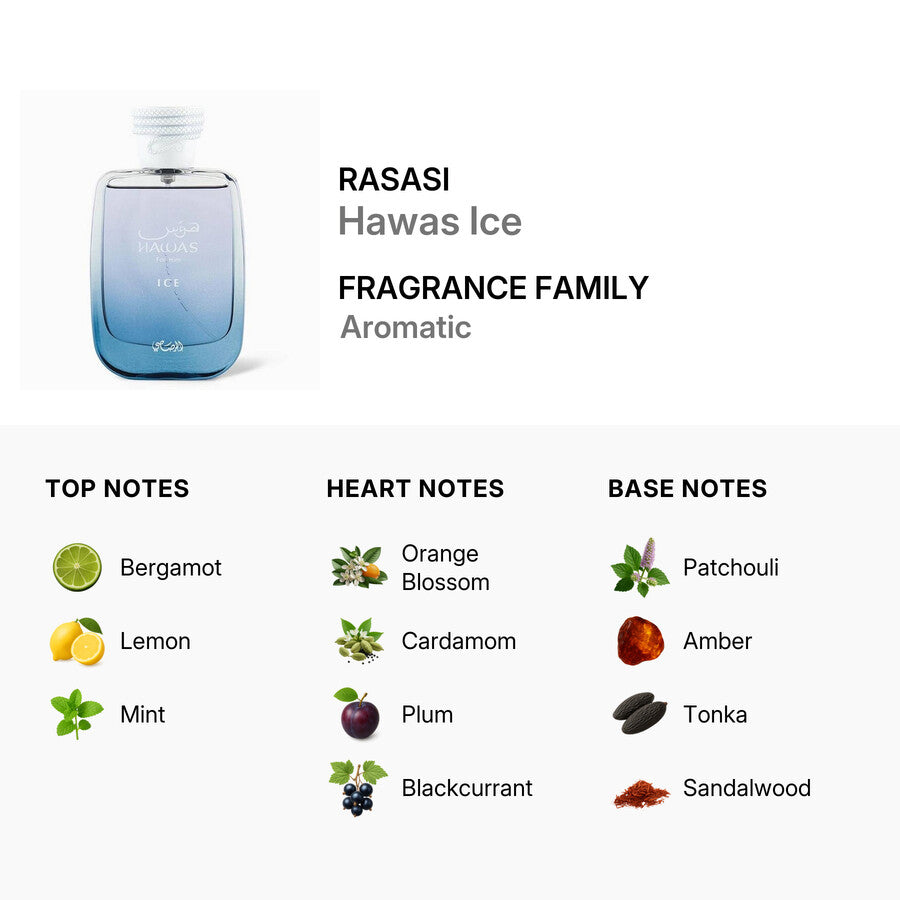 Rasasi Hawas Ice for Men Eau De Parfum 3.38 oz