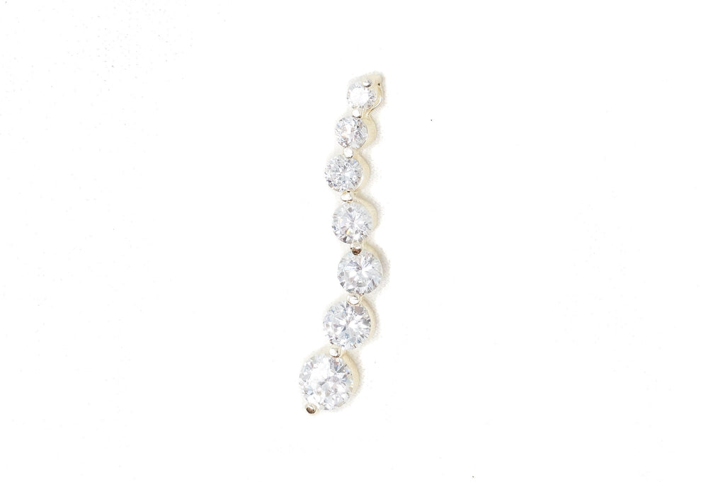 Vtg Gold Vermeil Cubic Zirconia Circles Bubbles Sterling Silver Necklace Pendant