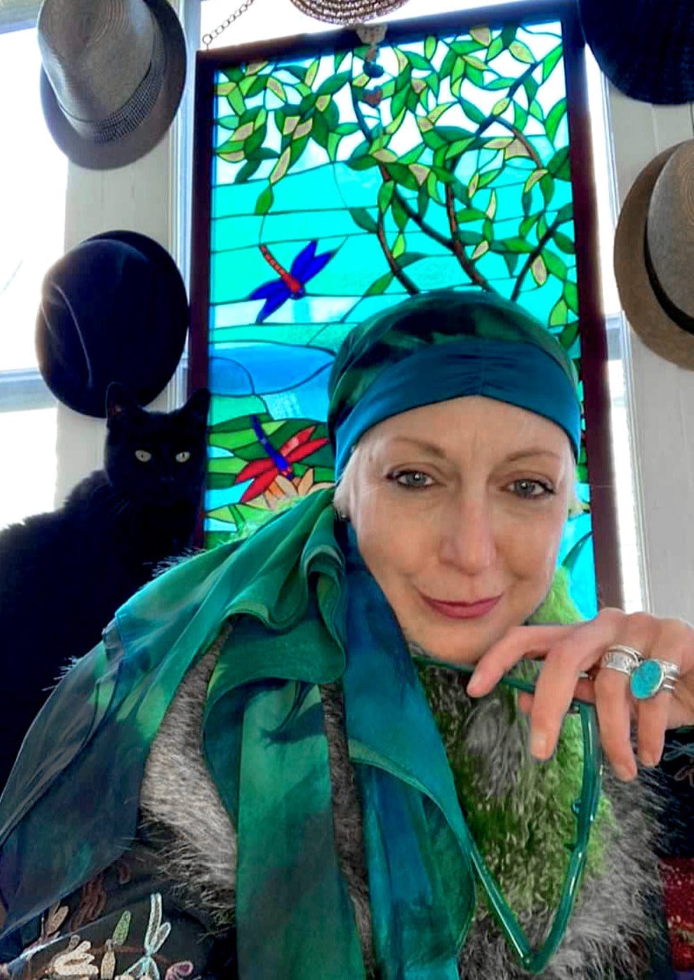 Fine Art Headscarf -Peacock