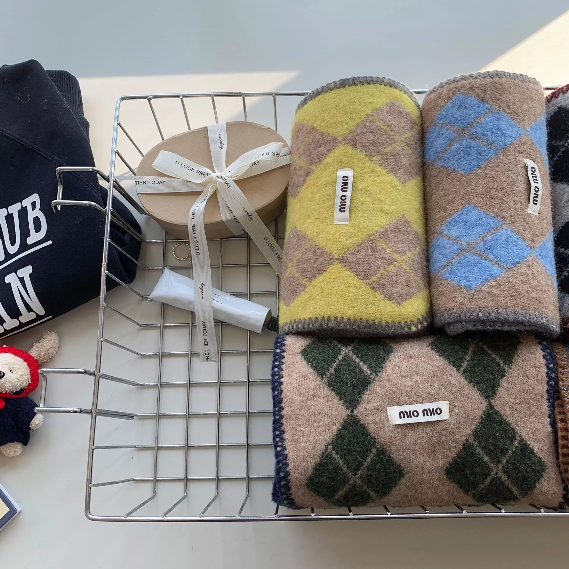 Wool Argyle Scarf - Warm Winter Essential