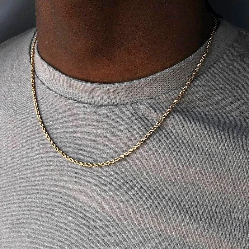 Men's Steel Figaro Cuban Chain Necklace