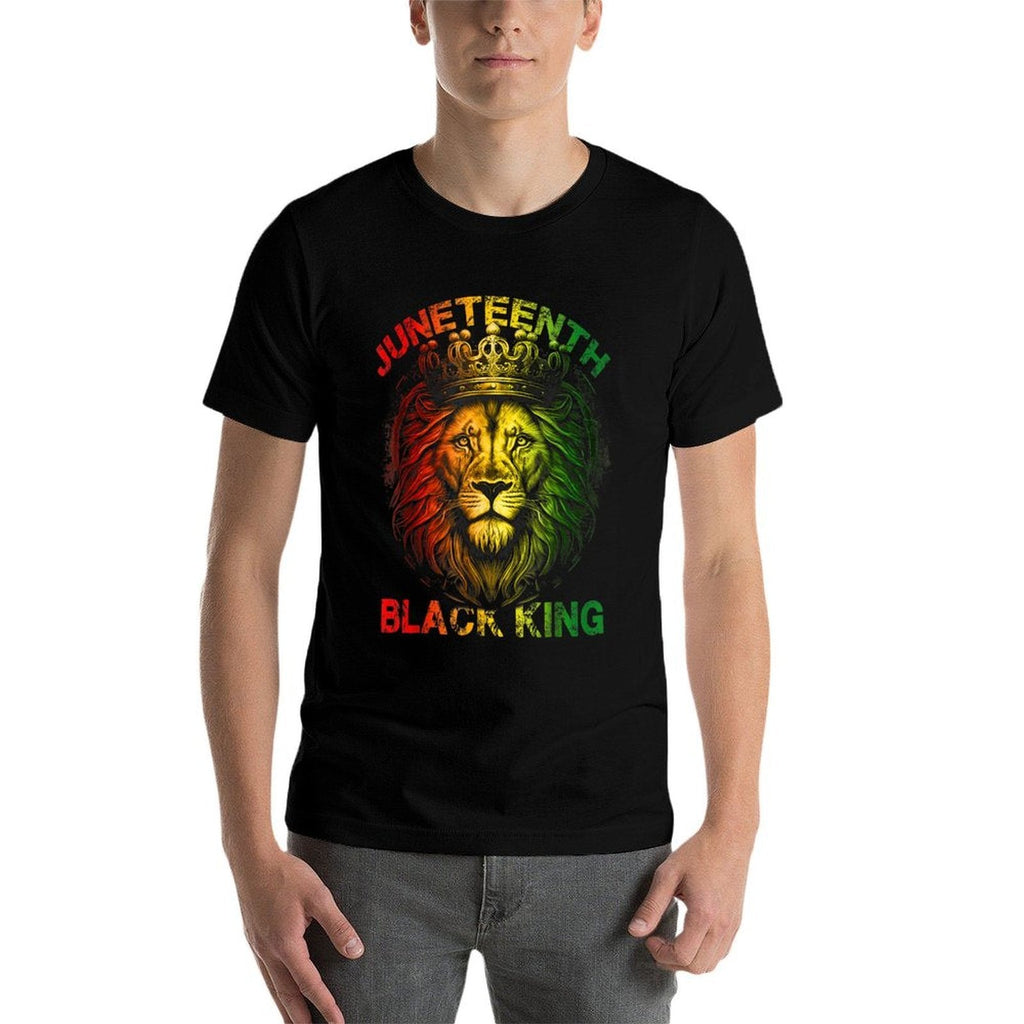 Lion Juneteenth Black King  Stretchy T-Shirt