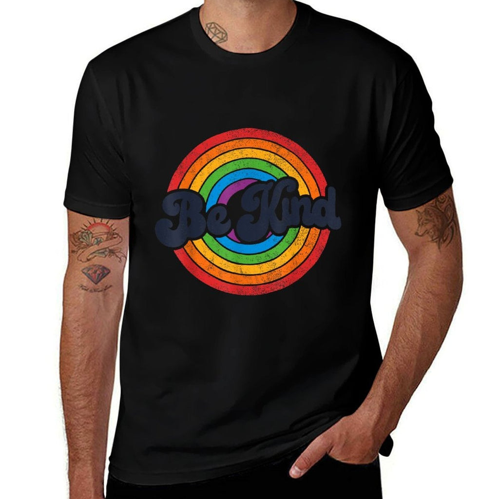 LGBTQ Be Kind Gay Pride LGBT Ally Rainbow Retro Vintage  Soft T-Shirt