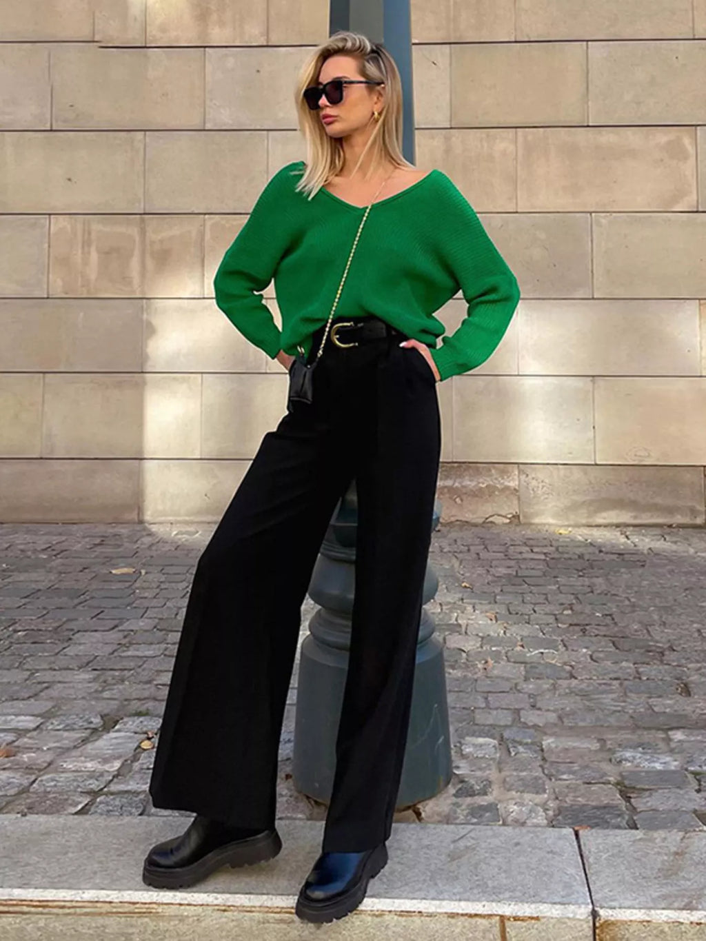 Women's High-Rise Wide Leg Pleated Pants – Relaxed Floor Length