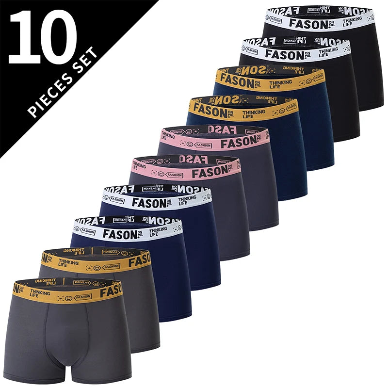 4/10 Piece Set of Men'S Casual and Fashionable Underwear Comfortable Boxer Shorts Youth plus Size Sports Cycling Elastic Shorts