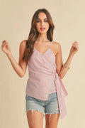 Jackets Trendsi Aemi + Co Side Knotted Cami Top White/Red Small