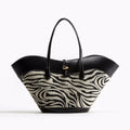 Afaria Zebra Real Wool & Leather Shopper Bag