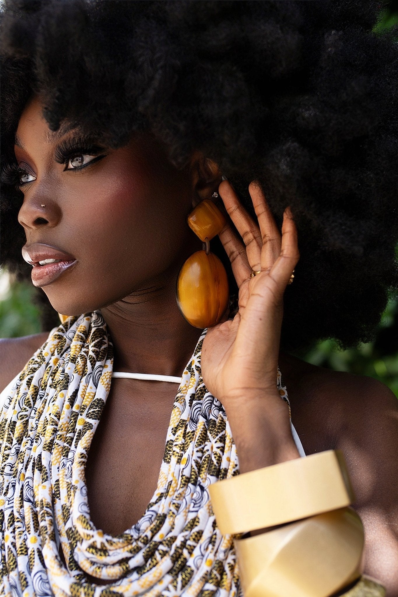 Afro Color Pop Horn Earrings