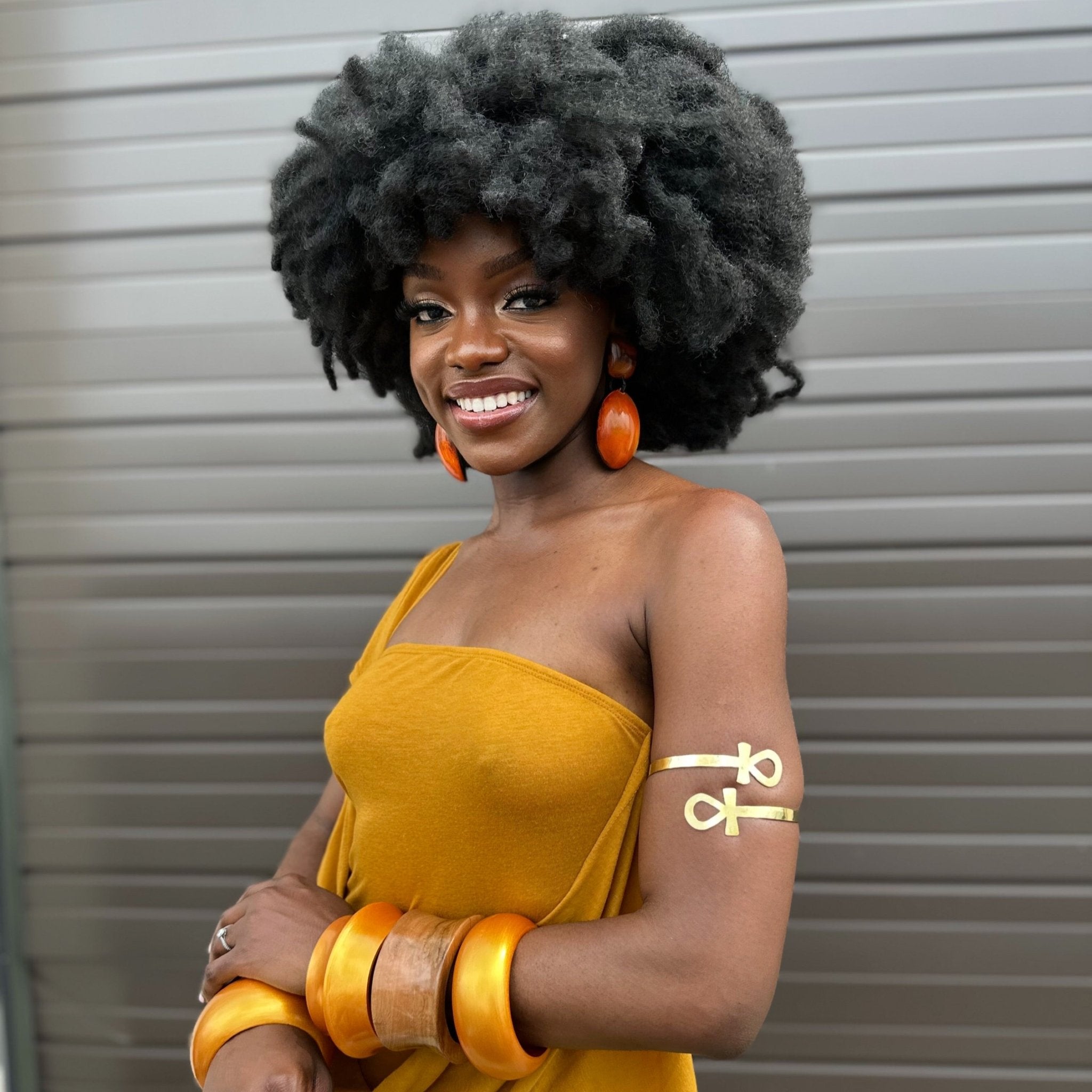 Afro Color Pop Horn Earrings