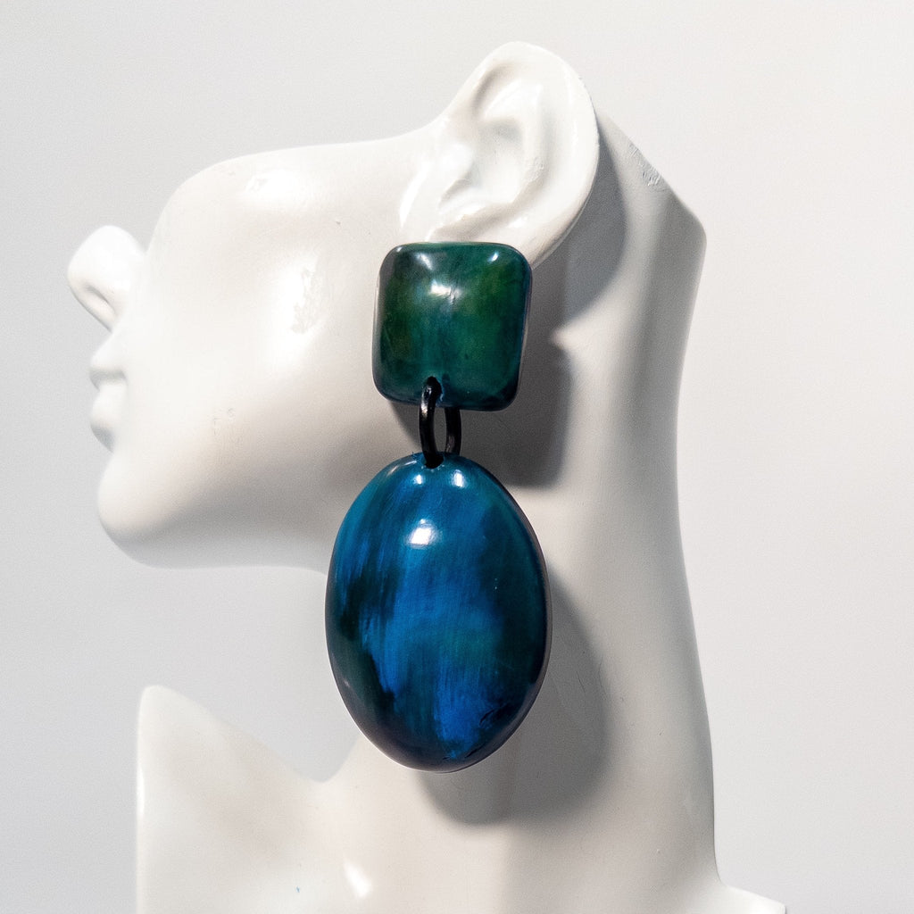 Afro Color Pop Horn Earrings