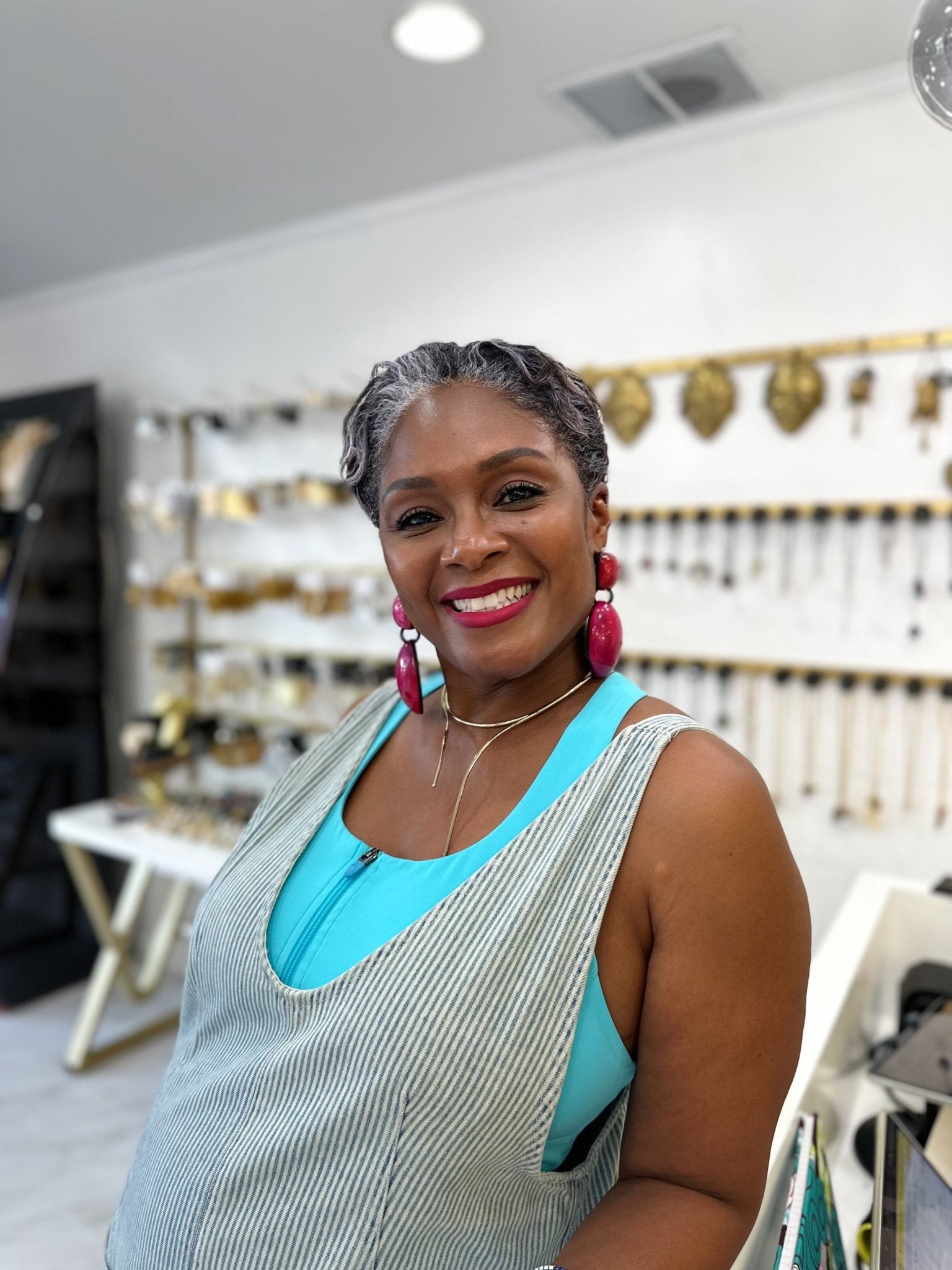 Afro Color Pop Horn Earrings